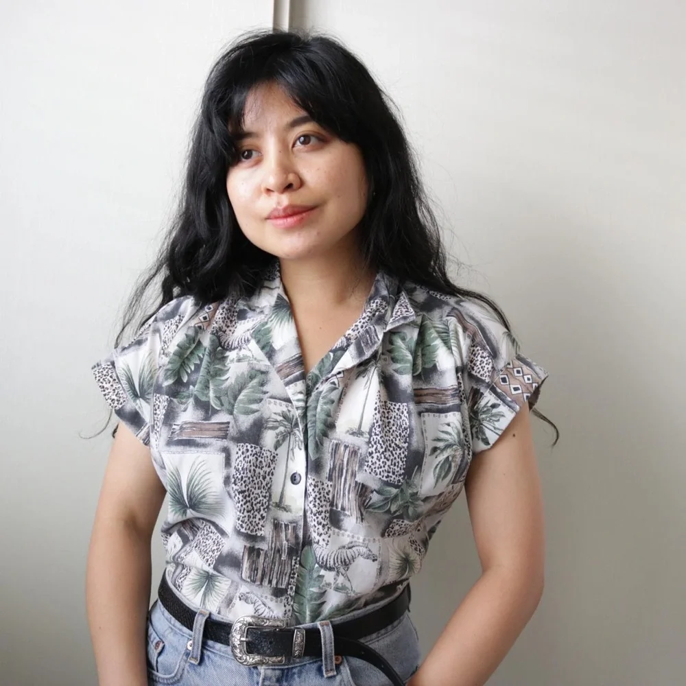 Vintage safari animal button down shirt - Picture 1 of 7